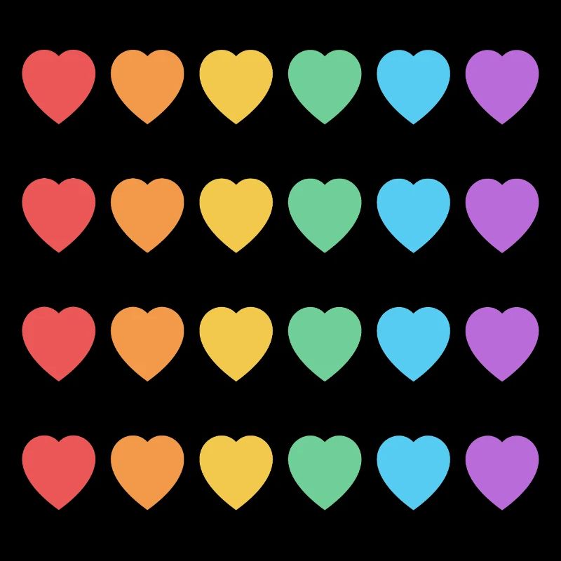 Rainbow Hearts LGBT Pride Month