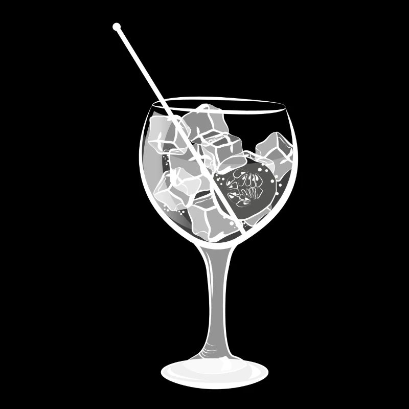 Großes Glas Gin and Tonic mit Gurke - transparent
