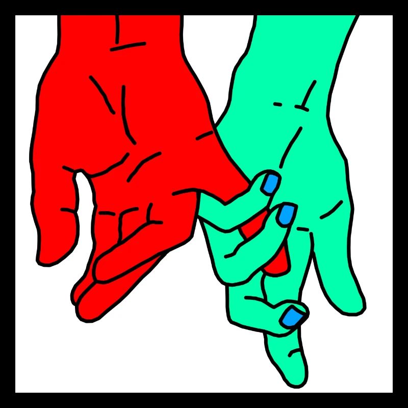 hands red green