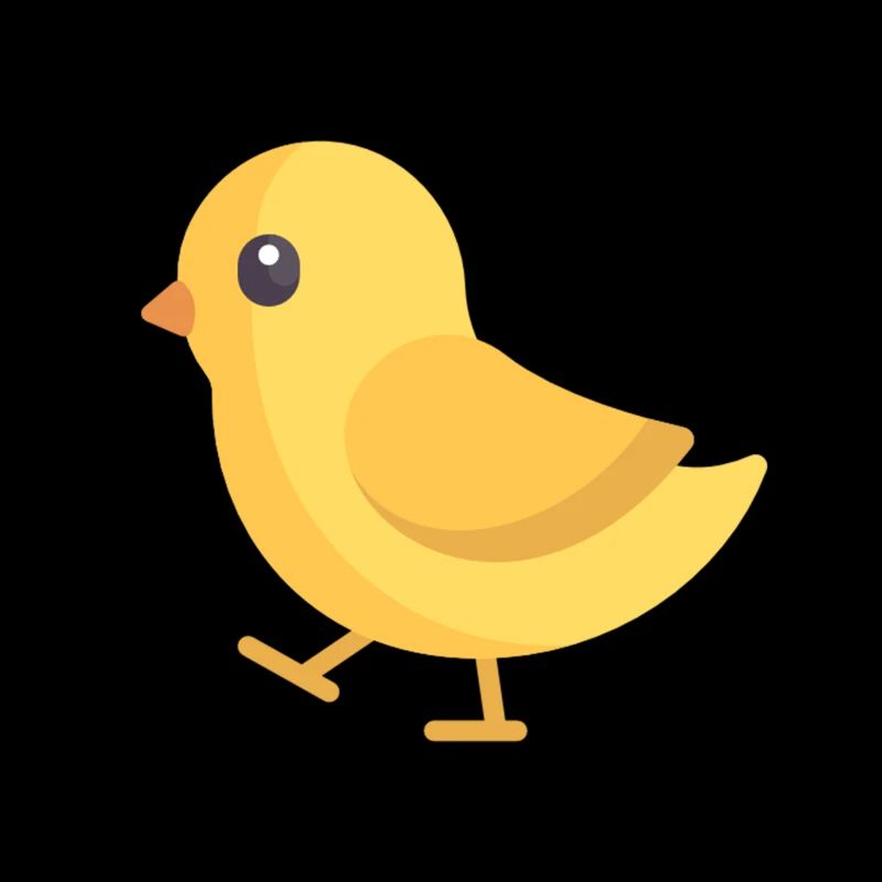 poussin jaune en cours d'exécution