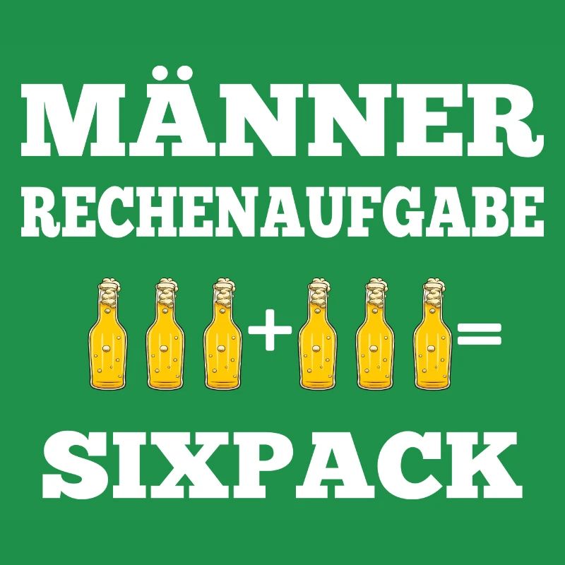 Beer Math Task Men Six Pack Beer Saying