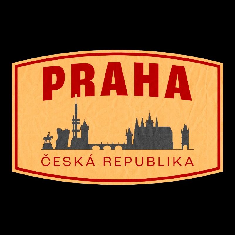 Praha Skyline & ČR Emblem