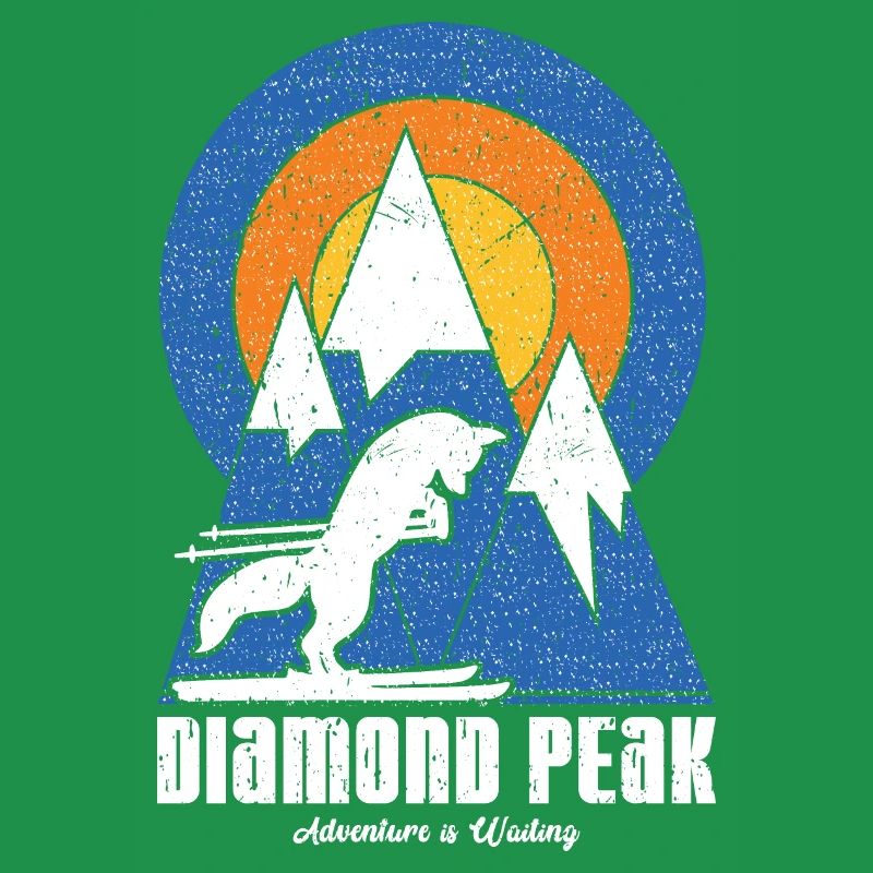 Retro Diamond Peak Ski White Fox