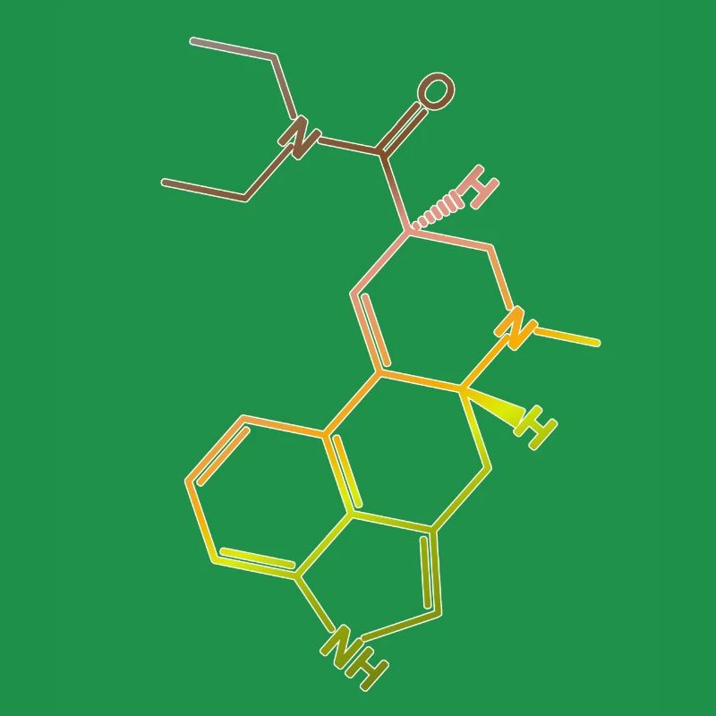 Molécule de formule structurelle LSD A. Hofmann Bicycle Day