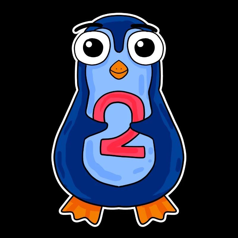 pingouin 2 ans - deux - numéro 2 - 2 année