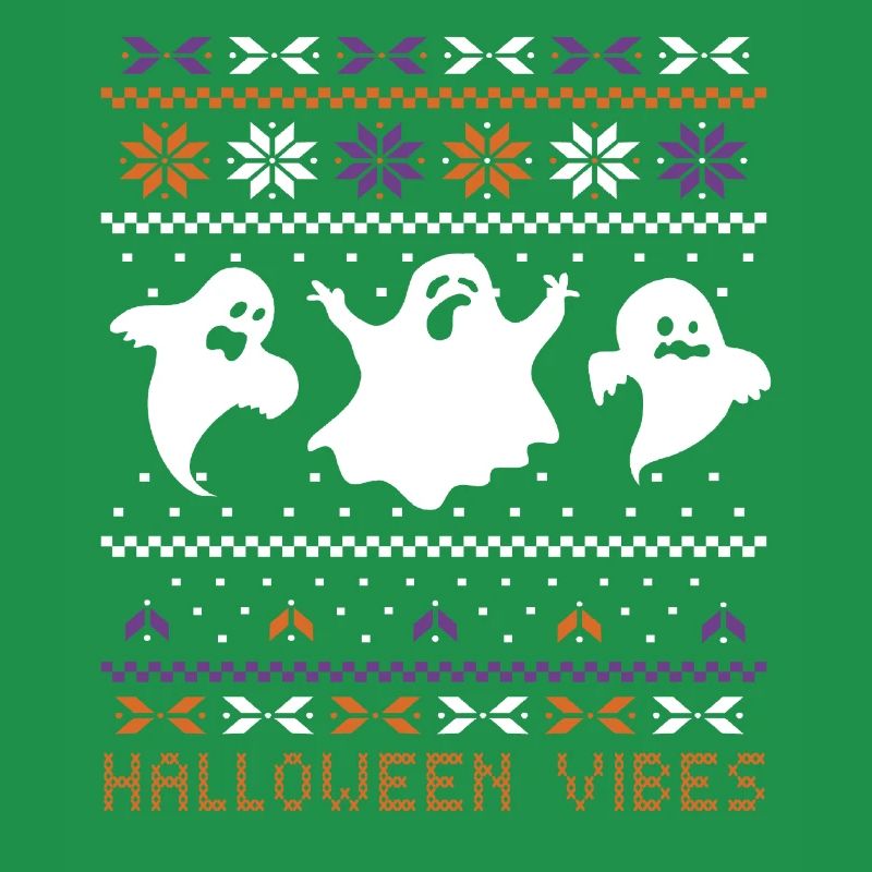 Stitch Pattern Ghost Creatures Vibes Halloween