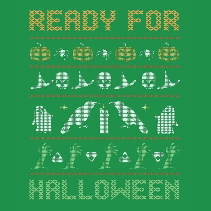 Stitch Pattern Horror Creatures Ready Halloween