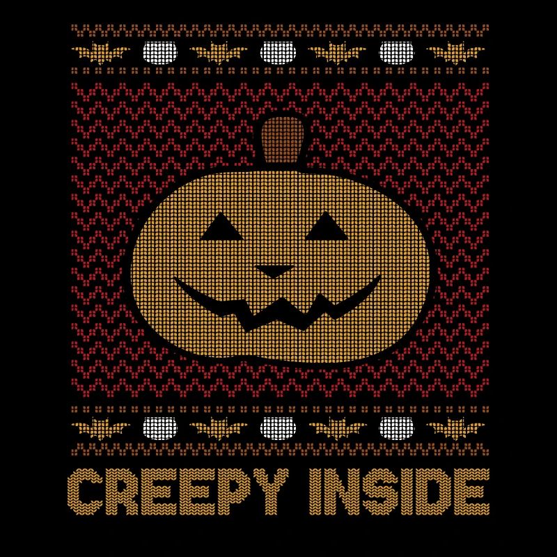 Stitch Pattern Pumpkin Creature Inside Halloween