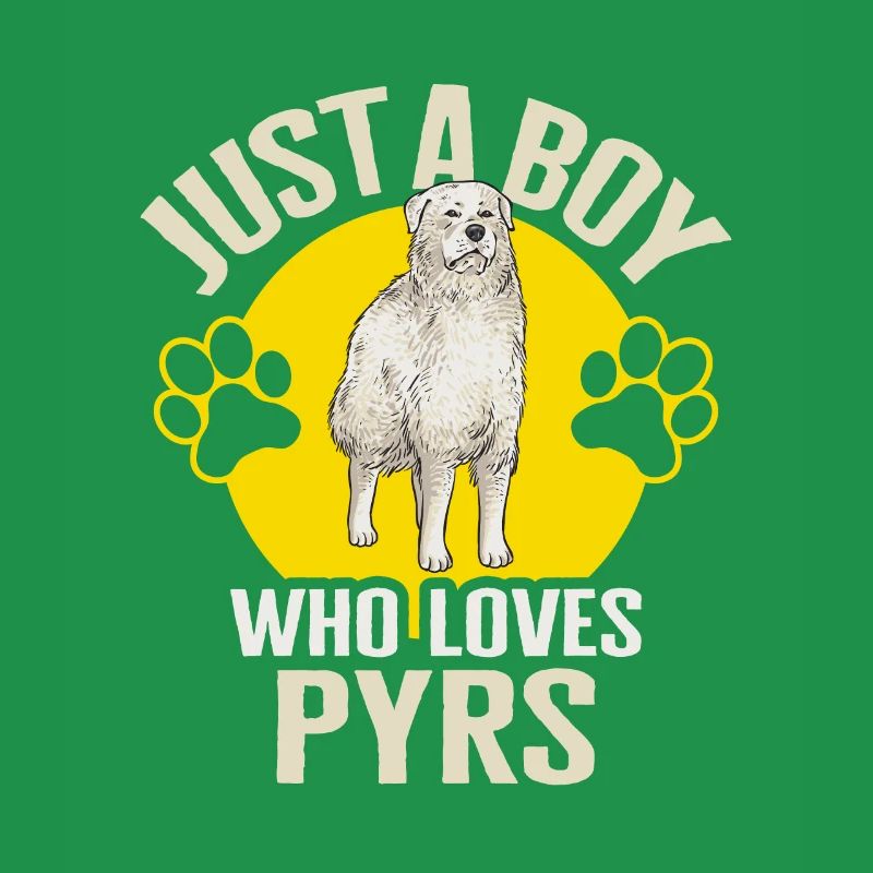 Große Pyrenäen Nur ein Junge, der Pyrs liebt