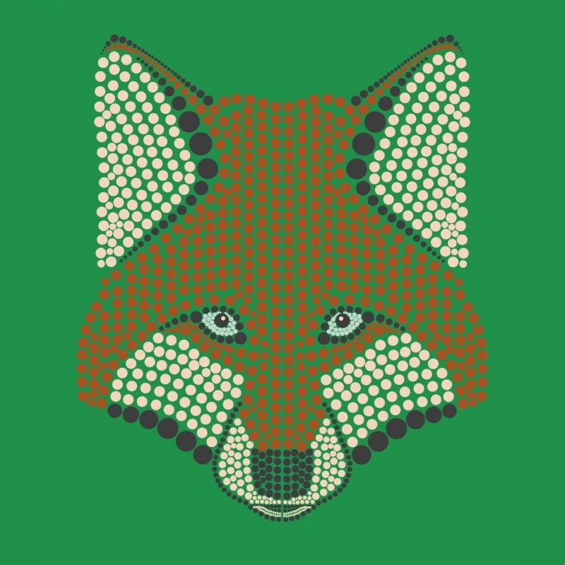 Conception d'animal de la forêt de renard parsemée de tête d'animal