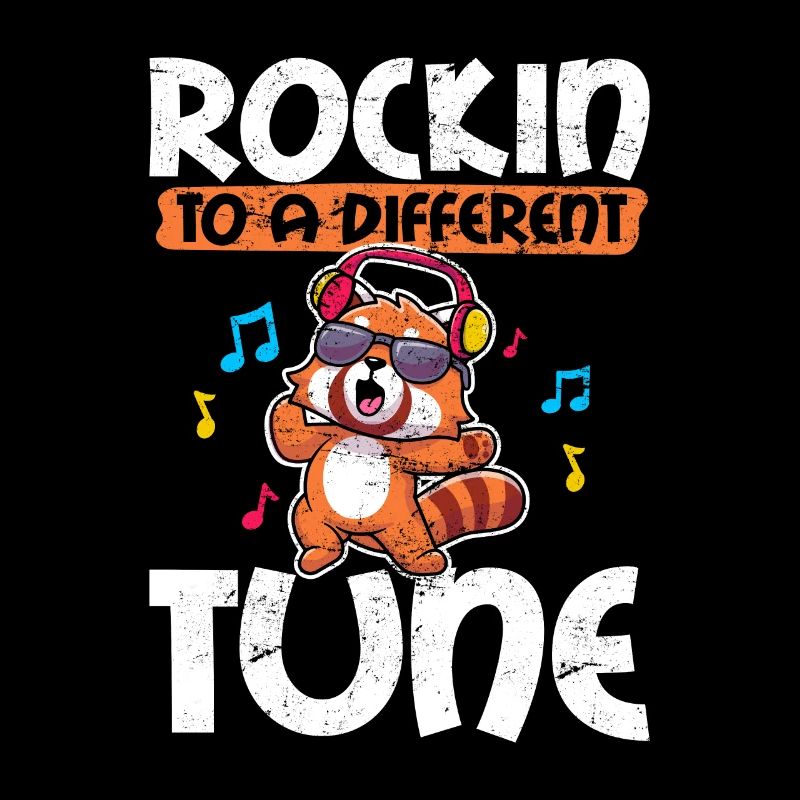 Red Panda Autism Rockin' To A Different Tune Aware