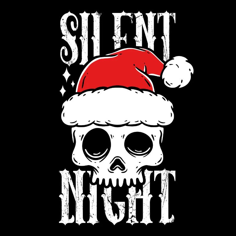 Skull Christmas Design Silent Night