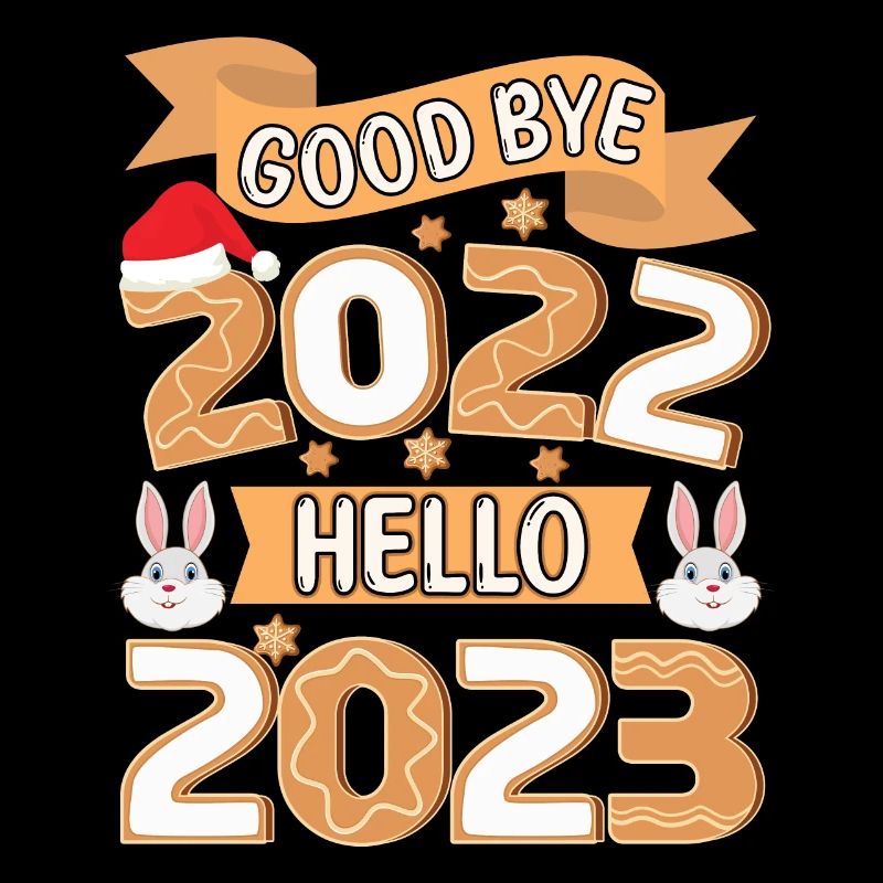 Rabbit Bye 2022 Hello 2023 Joyeux Nouvel An chinois