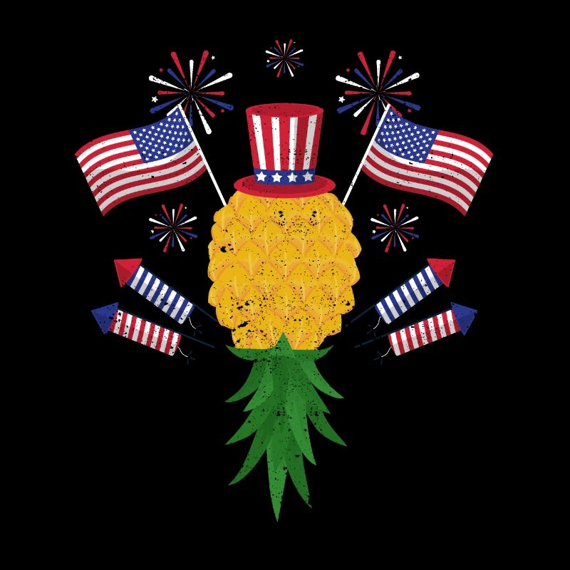 Upside Down Pineapple Swinger Power July 4 US Flag