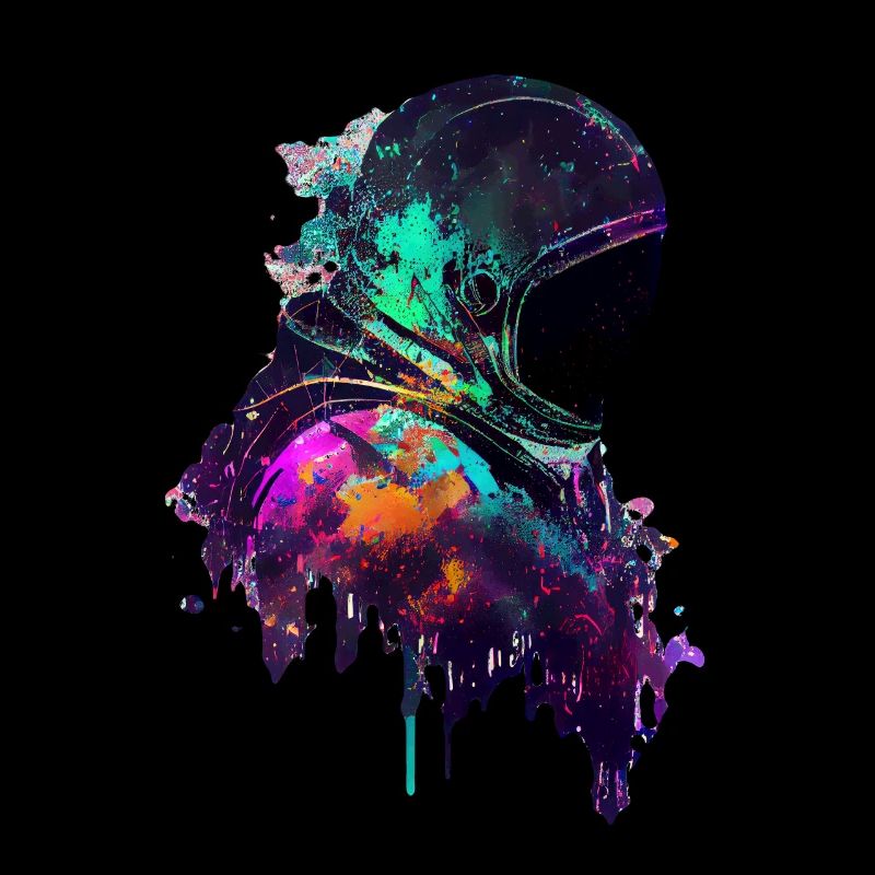 Outer Space Drippin Paint Art Fun Spaceman