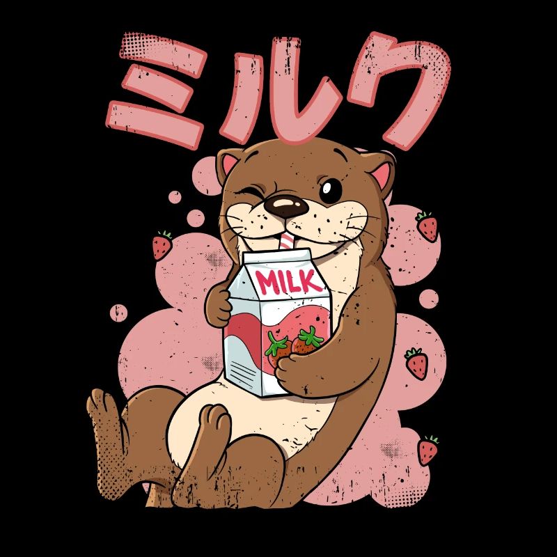 Kawaii Otter Erdbeermilch