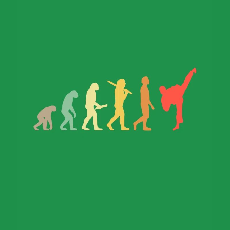 Retro Karate Evolution Gift For Karateka