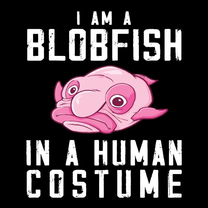 Costume de Blobfish - Visage de poisson Blob laid -