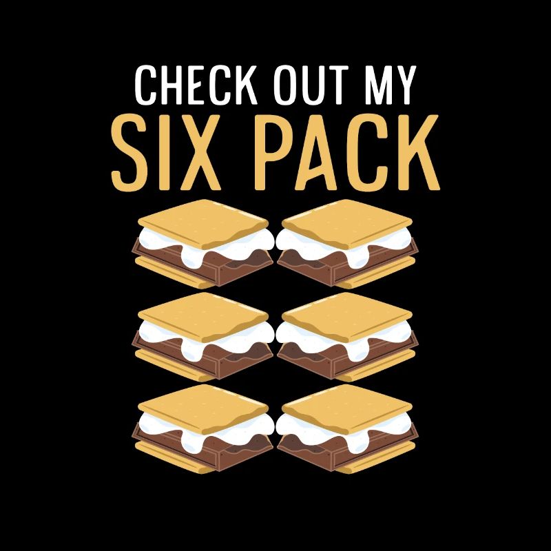 Campfire Marshmallow Smore Funny Check Out My Six