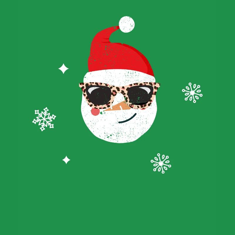 Funny Christmas Snowman Face Leopard