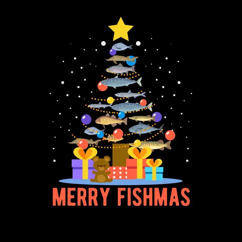 Merry Fishmas Funny Christmas Tree Lights Fish