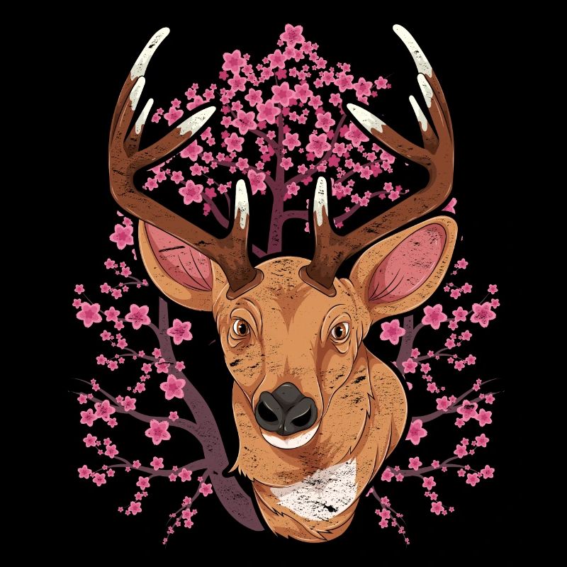 Cadeau animal de la forêt de fleurs de cerisier Sakura Deer