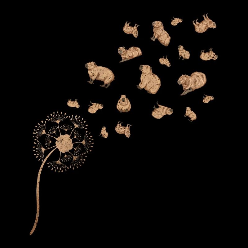 Animal lover gift dandelion capybara