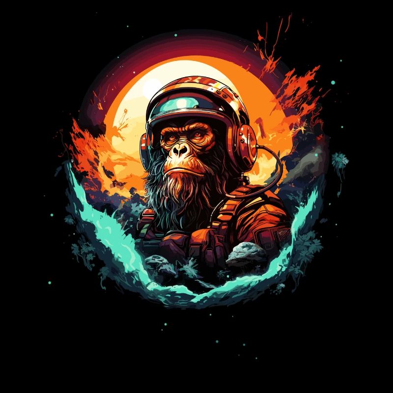 Space Apes Graphics Design - Cool Ape Astronaut