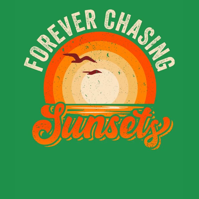 Forever Chasing Sunsets Retro Summer Vacation