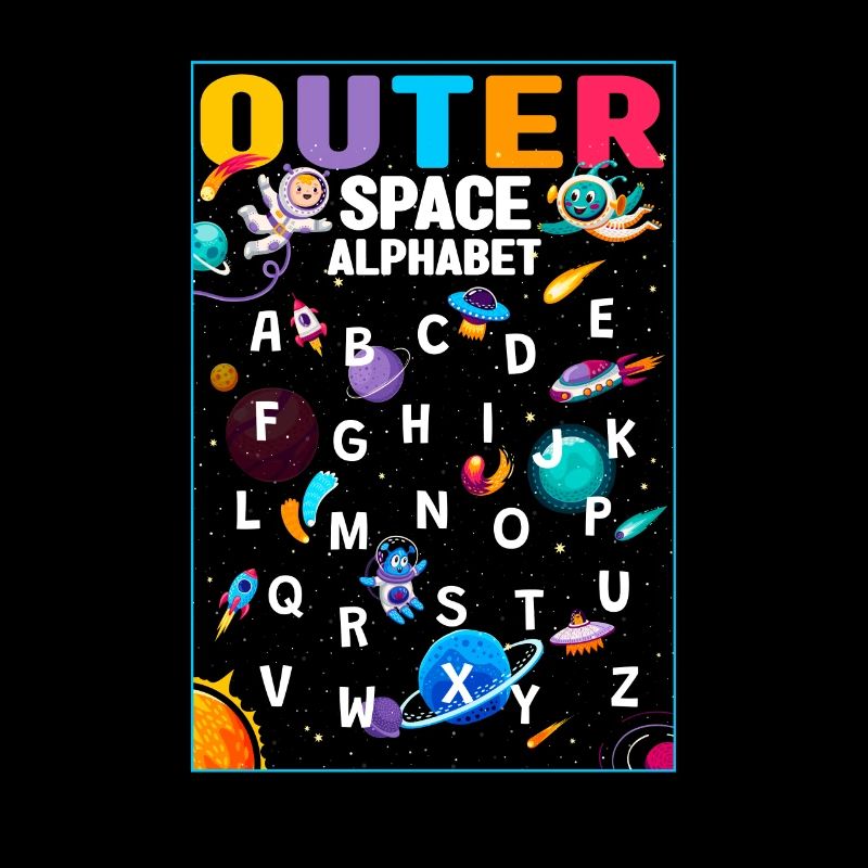 Outer Space Alphabet Kindergarten Teacher 100 Days