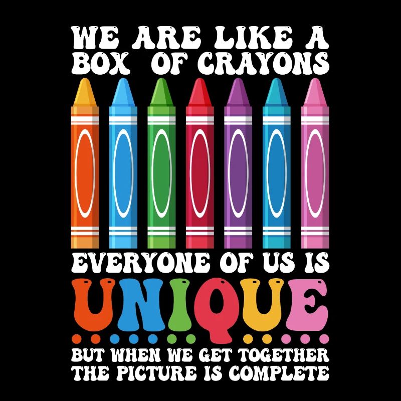 Nous sommes comme une boîte de crayons de couleur Funnier