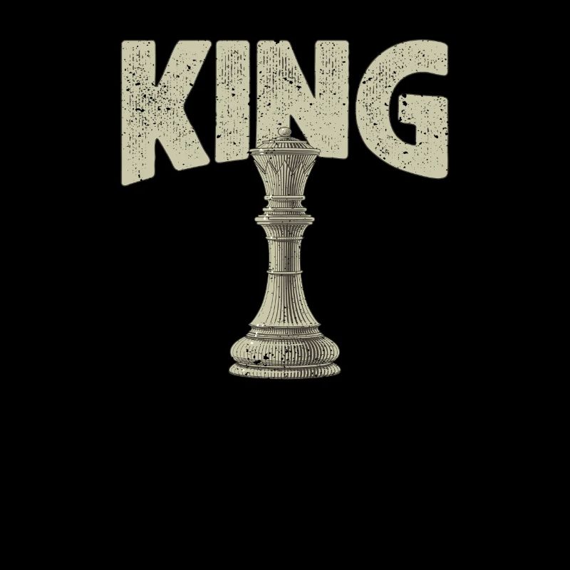 King Funny Chess Player Board Game Vintage