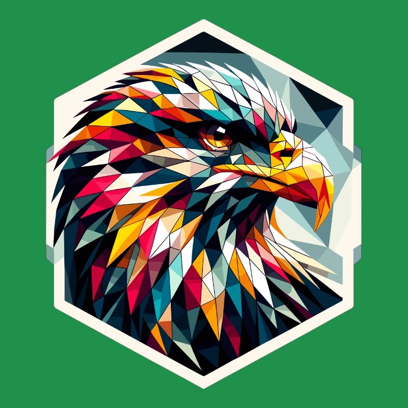 Pygargue à queue blanche dans la représentation polygonale