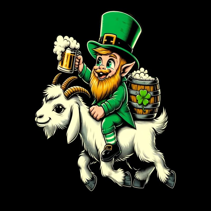 Goat Riding Leprechaun (Irish Leprechaun)