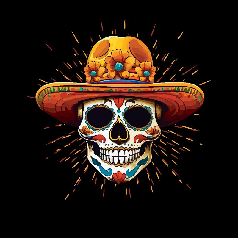 Carnaval coloré mexicain avec chapeau et fleurs