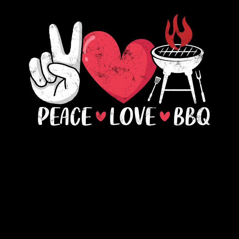 Peace Love BBQ Pitmaster Smoker Lustiges BBQ