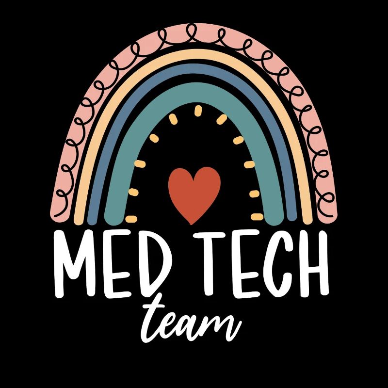 Med Tech Team Boho Rainbow Funny Medical Lab