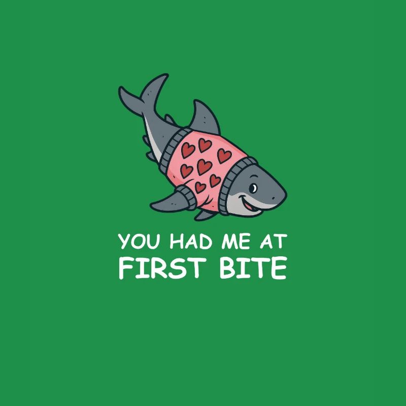 Pull requin avec cœur – Vous m’avez eu à la première bouchée