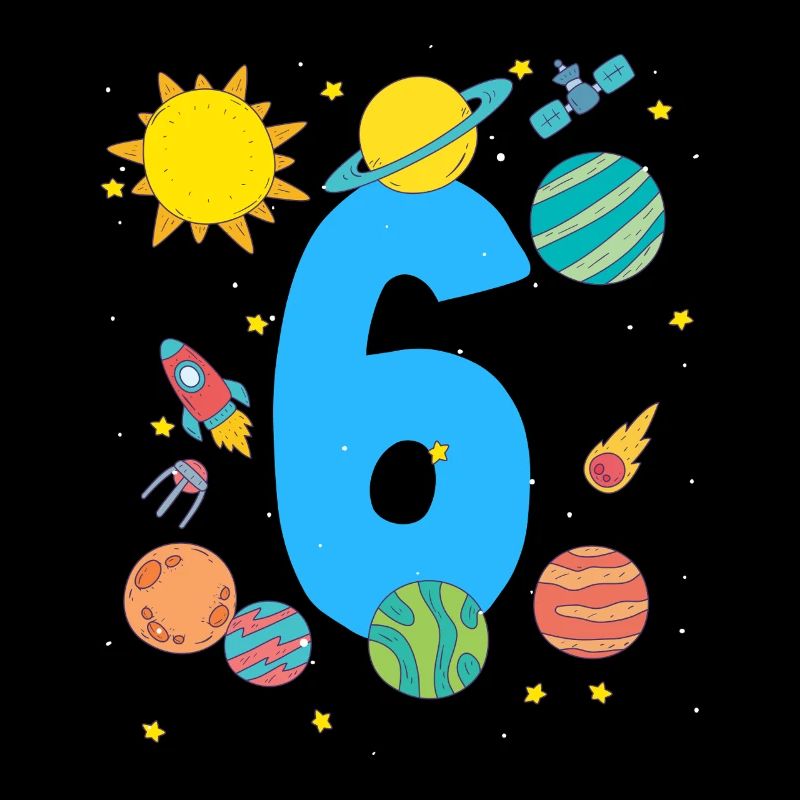 Weltraum-Abenteuer Nummer 6 Geburtstag