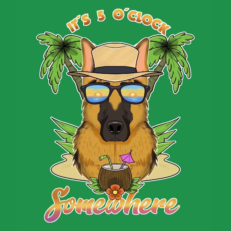 It Is 5 OClock Somewhere Drinking German Shepherd