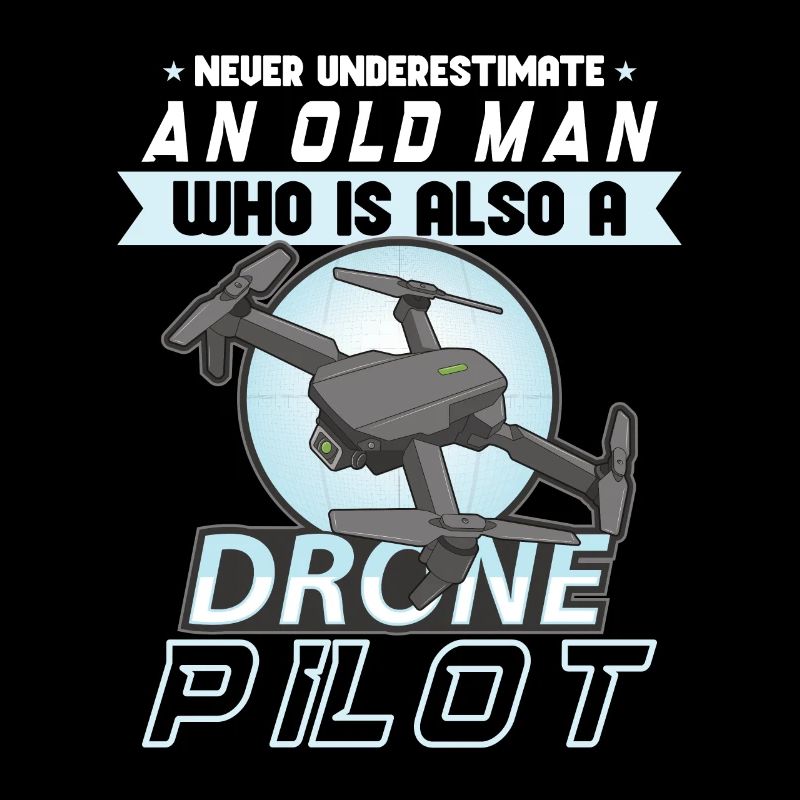 Drohne Pilot Opa Geschenkidee Alter Mann Mit