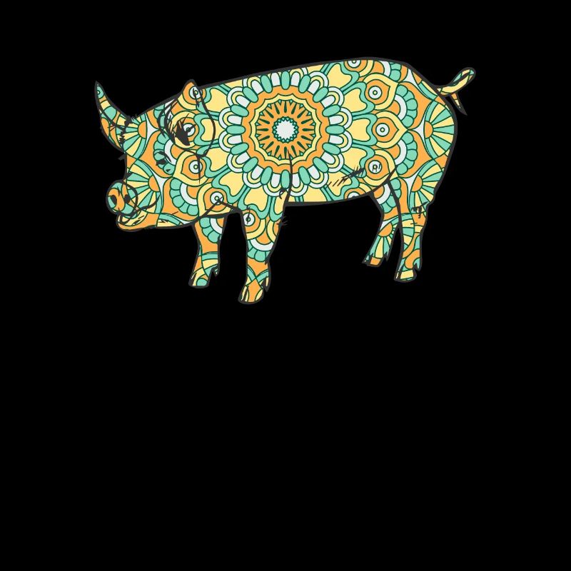 Mandala Pig Geometry Pattern