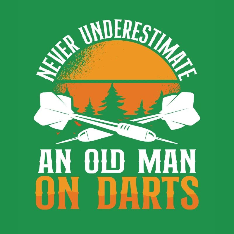 Old man darts with sun