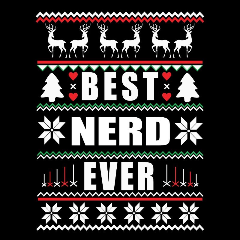 Funny Ugly Christmas Best Nerd Ever
