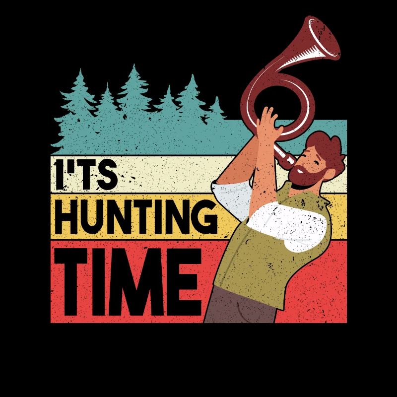 Temps de chasse amusant avec cor de chasse dans la nature