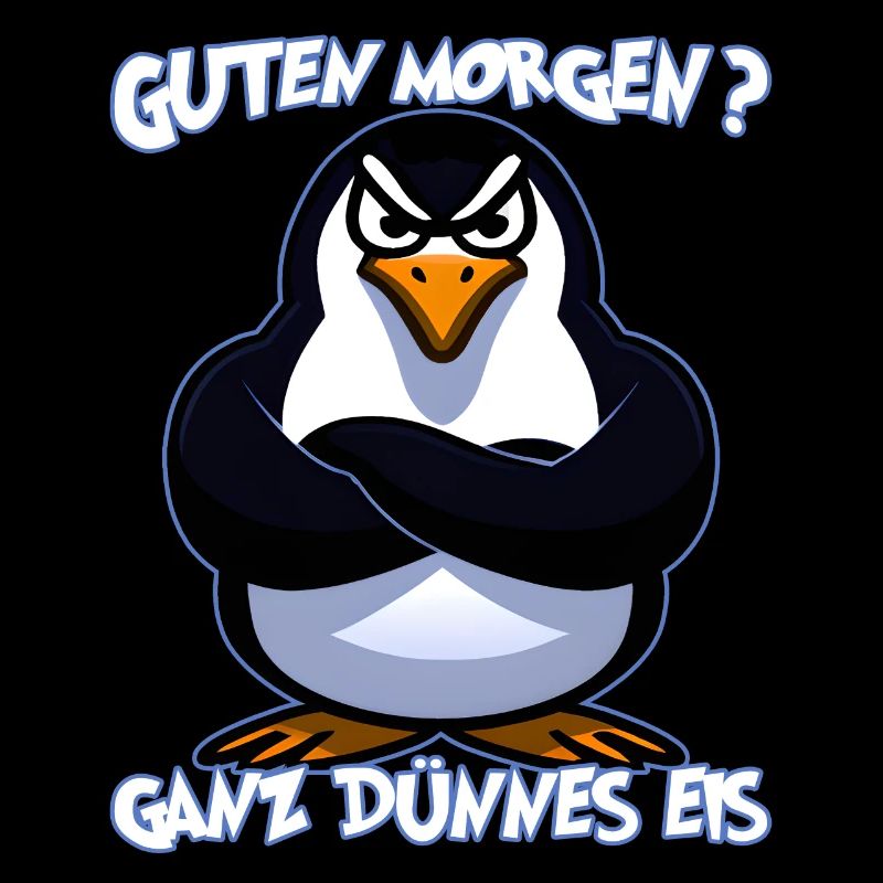 Ganz Dünnes Eis Morgenmuffel Pinguin Kaffee