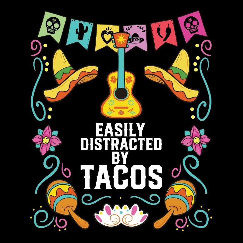 Facilement distrait par les tacos Mangeur de tacos mexicain