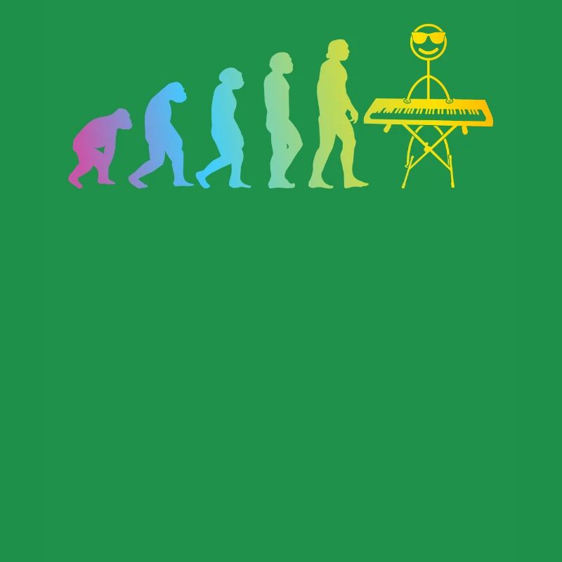 Pianiste Evolution Stick Figure Clavier Piano Funn