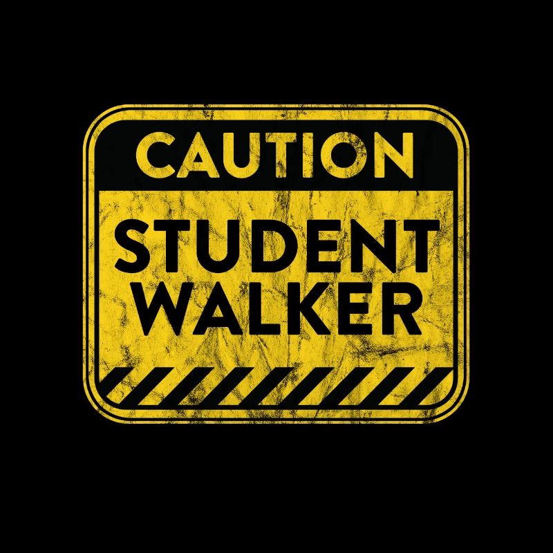 Student Walker Amputierter Bein Warnzeichen