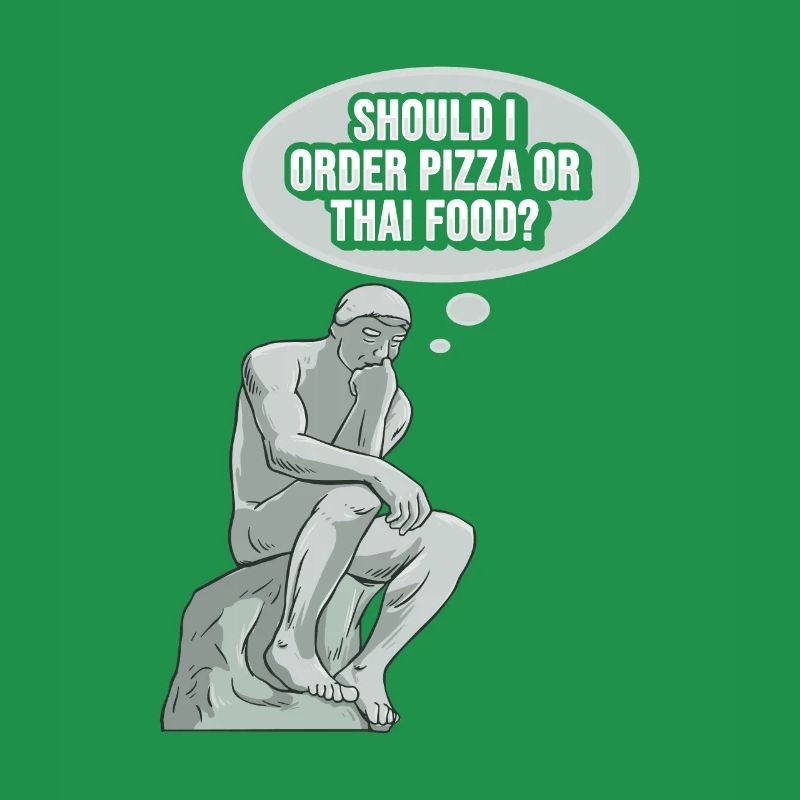 Denker Statue Pizza Design für einen Philosophen